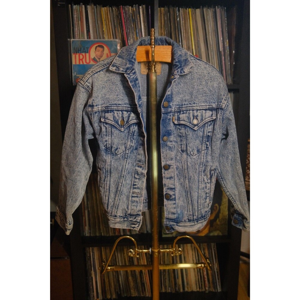 VTG 1988 Levi’s Womens Large Acid Wash Denim Trucker Jacket Made In USA 37405